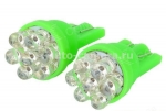 Светодиодные лампы T10 6 LED green