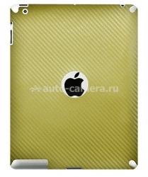 Карбоновая наклейка на заднюю панель для iPad 2 Ainy Carbon, цвет золотой (AD-A002L)