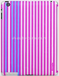 Наклейка на заднюю крышку iPad 3 и iPad 4 id America Cushi Stripe Chic, цвет розовый (CSI-201-PNK)