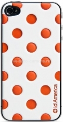 Наклейка на заднюю крышку iPhone 4 и 4S id America Cushi Dot, цвет Sunkist White (CSI-404-WHT)